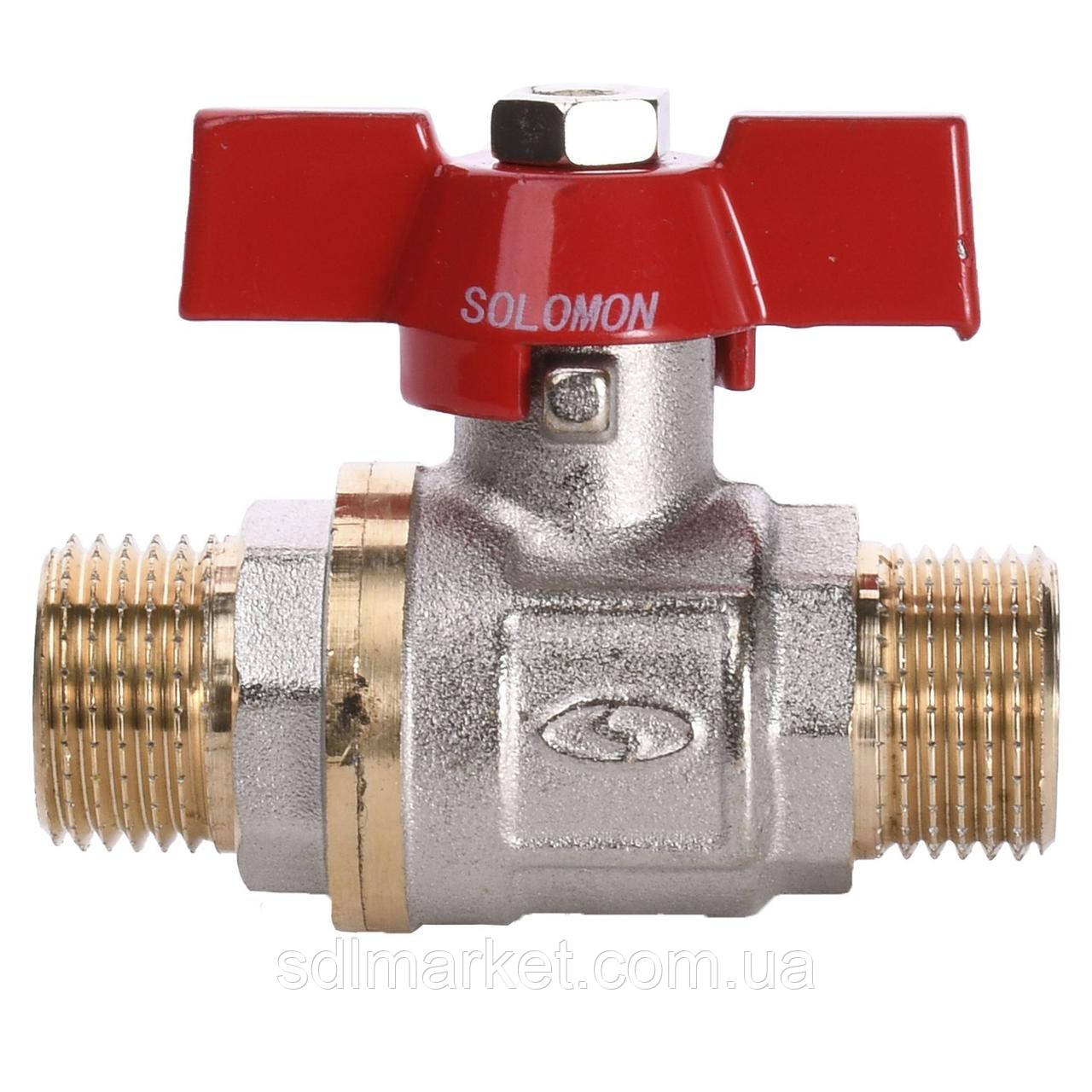 Кран кульковий прямий SOLOMON 1/2" НН КБ PN40 B1420