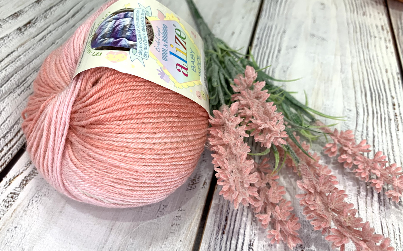 Пряжа для в'язання Alize Baby wool batik. 50 г. 175 м. Колір — меланж рожевий 3565, фото 1