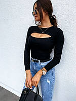Модна сексуальна жіноча кофта з вирізом, оригінальна клубна кофта "Елізабет" Стильна оригінальна ефектна жіноча кофта