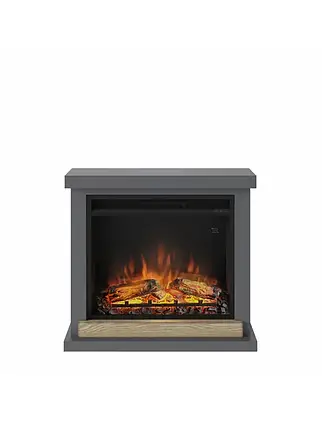 Підлоговий кімнатний електрокамін з порталом, камінокомплект з обігрівом для дому Tagu Hagen сірий, фото 1