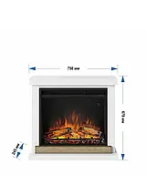 Підлоговий кімнатний електрокамін з порталом, камінокомплект з обігрівом для дому Tagu Hagen сірий, фото 2