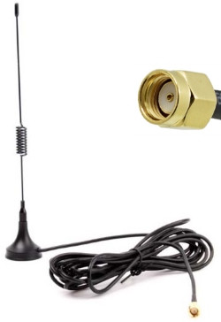 Антенна GSM-900/1800MHZ RP-SMA Male L=197mm 5dBi 3m кабель