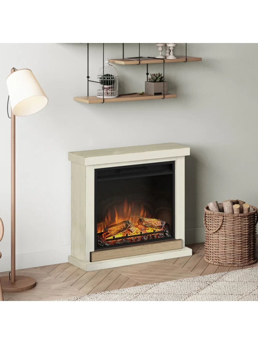 Підлоговий електричний камін з порталом, камінокомплект з обігрівом для квартири Tagu Hagen бежевий