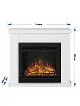 Декоративний підлоговий електрокамін обігрівач з порталом, камінокомплект для дому Tagu Frode світло-бежевий, фото 5