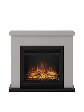 Декоративний підлоговий електрокамін обігрівач з порталом, камінокомплект для дому Tagu Frode світло-бежевий, фото 1