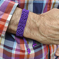 Мужской браслет ручного плетения макраме "Goven" (фиолетовый)