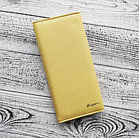 Женский модный кошелек Sezferi лимонного цвета, на магнитных застежках,из эко-кожи, стильное желтое портмоне