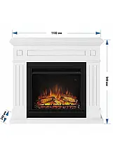 Декоративний підлоговий електрокамін обігрівач з порталом, камінокомплект для квартириTagu Larsen сірий, фото 5