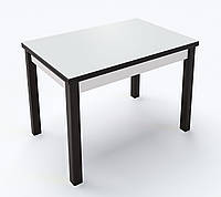 Стол обеденный Марсель ножки венге столешница ДСП Аляска белая стекло Белое 110 см (Fusion furniture ТМ)