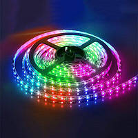Гибкая светодиодная лента Led SMD 5050 RGB LED длинна 5 м влагозащитная IP65 многоцветная