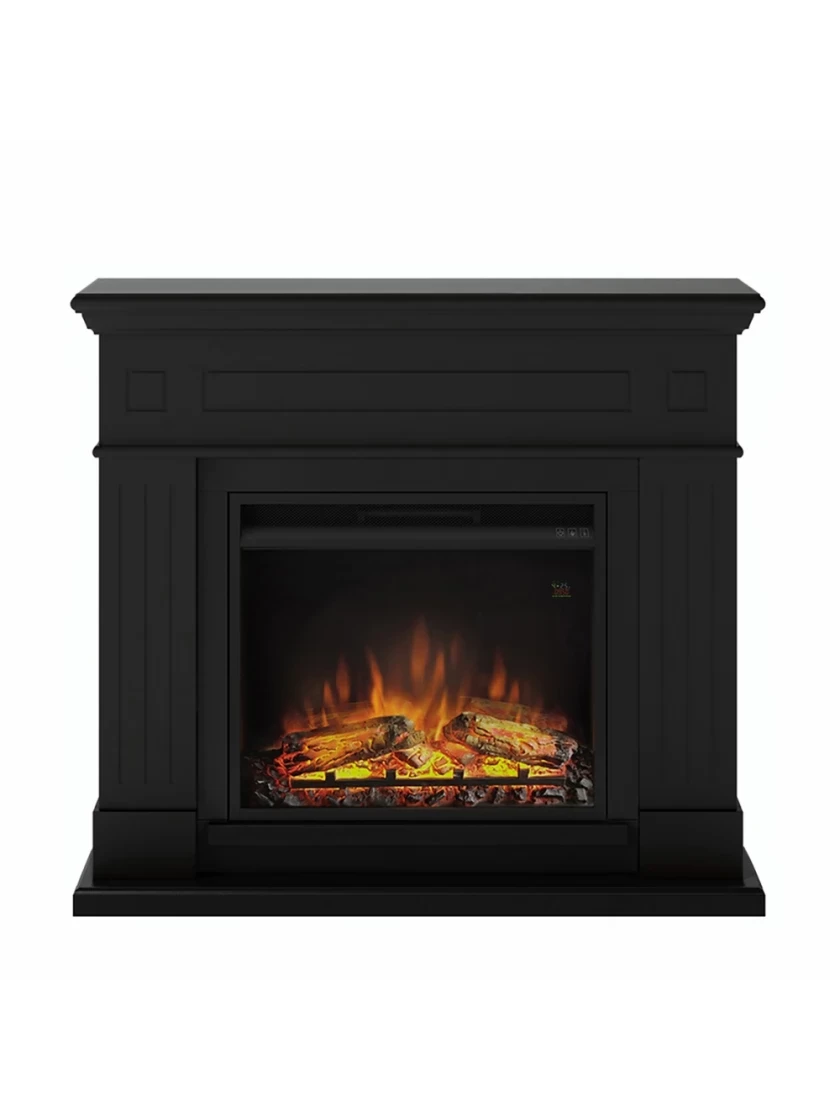 Підлоговий електричний камін декоративний з порталом, камінокомплект з обігрівом для дому Tagu Larsen чорний
