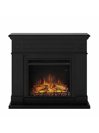Підлоговий електричний камін декоративний з порталом, камінокомплект з обігрівом для дому Tagu Larsen чорний, фото 1