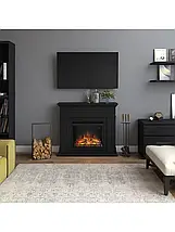 Підлоговий електричний камін декоративний з порталом, камінокомплект з обігрівом для дому Tagu Larsen чорний, фото 5