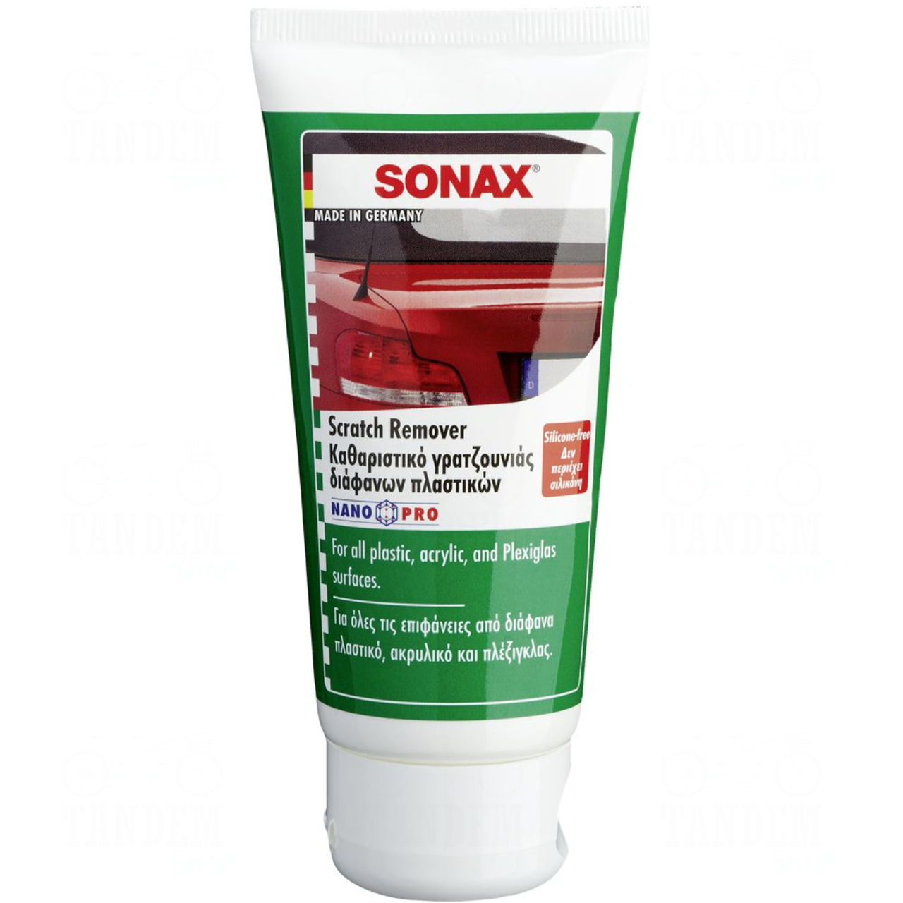Поліроль-антицарапін для фар, акрилу, пластика SONAX Scratch Remover NanoPro, 75 мл, фото 1