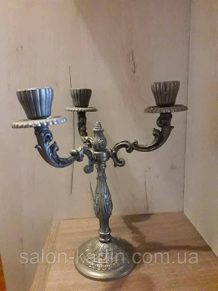 Олов"яний канделябр на три свічки, Німеччина, вінтаж