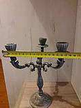 Олов"яний канделябр на три свічки, Німеччина, вінтаж, фото 5
