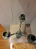 Олов"яний канделябр на три свічки, Німеччина, вінтаж, фото 2