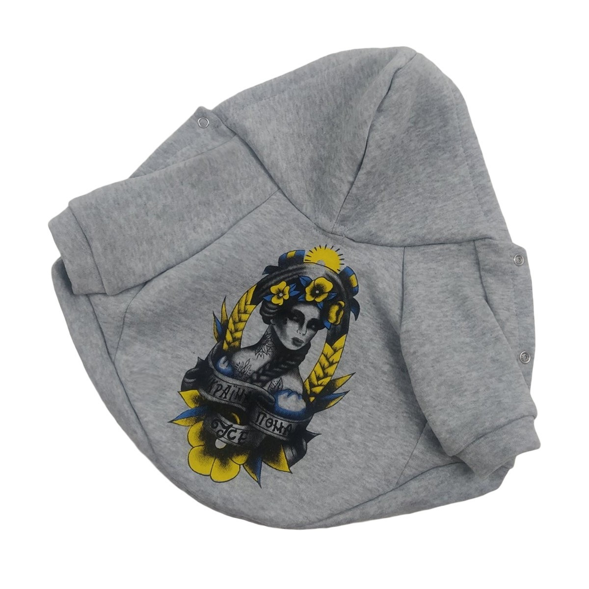 Толстовка 27 см (об'єм до 38см) Україна сіра розмір 3 для собак XS, фото 1