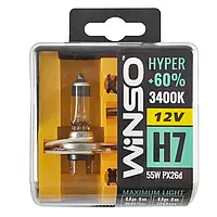 Галогеновая лампа Winso HYPER H7 12V +60% 55W 2 шт