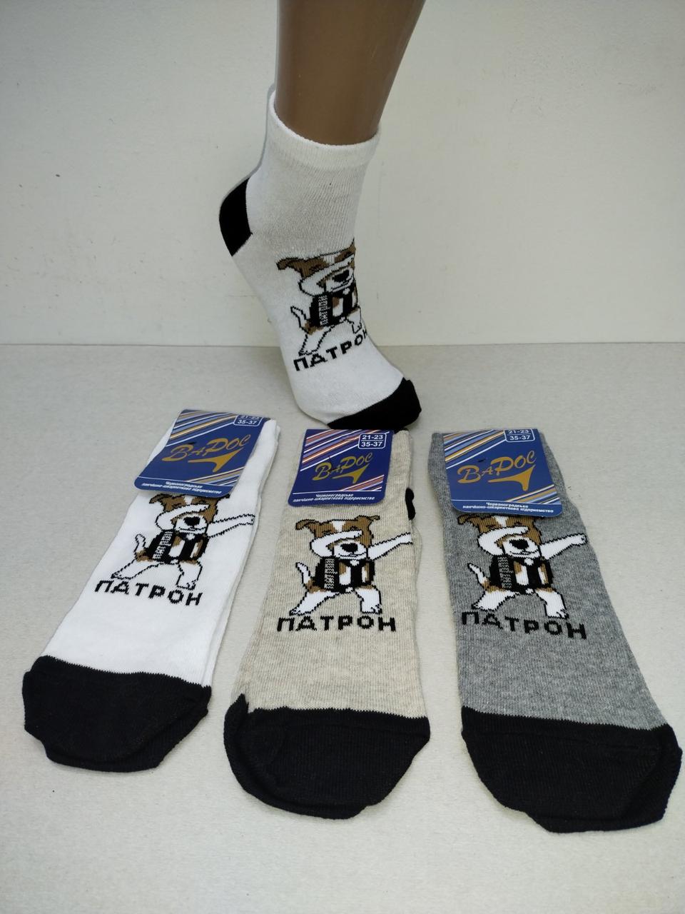 Шкарпетки підліткові "Патрон" 21-23 (35-37) р. (12 пар!) (Демісезонні) Варос, фото 1