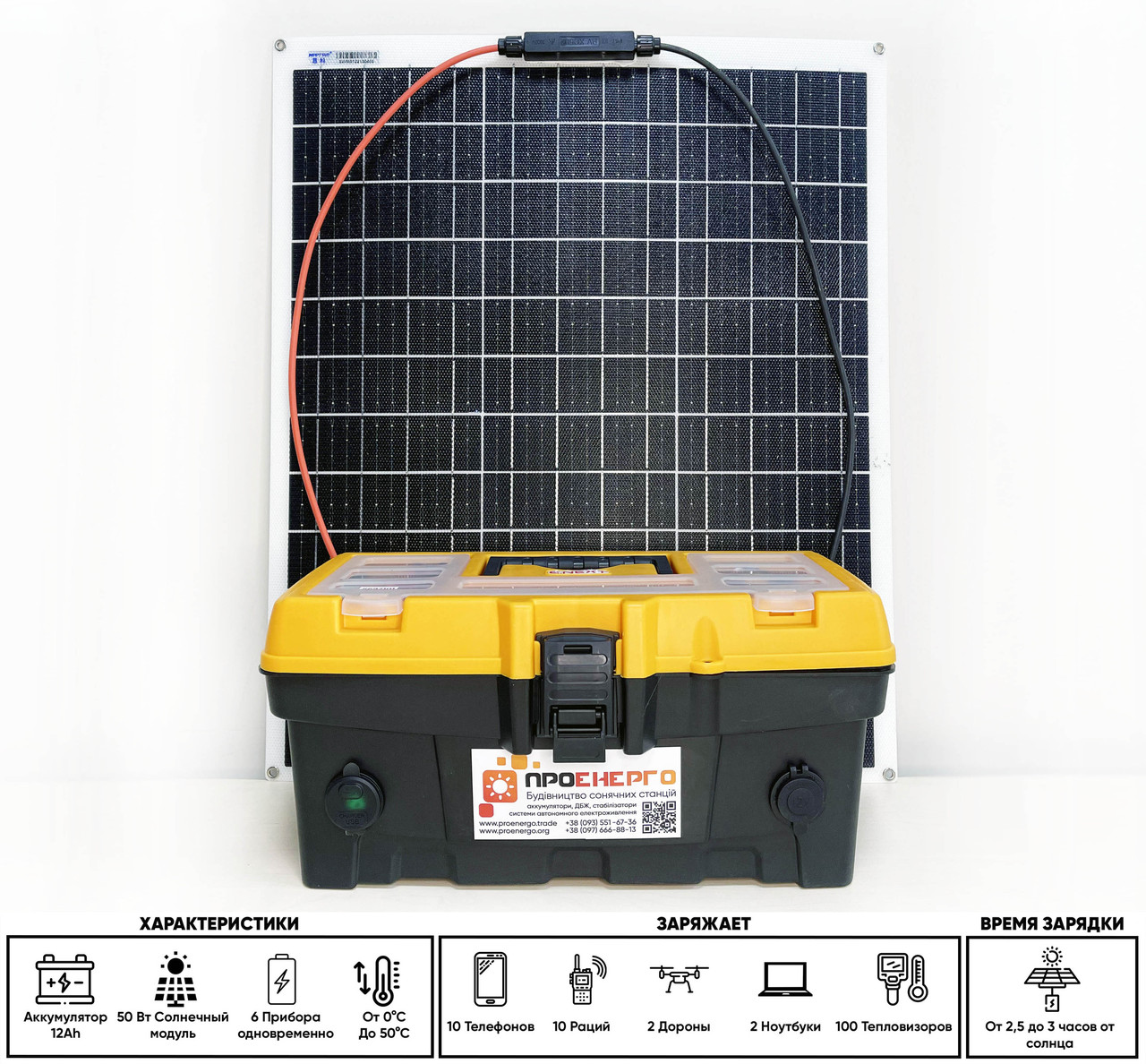 Портативна сонячна станція Proenergo Standart Plus 220V 300W з АКБ 12Ah