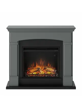 Декоративний підлоговий електрокамін з порталом, електричний камінокомплект з обігрівом Tagu Helmi сірий, фото 1
