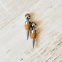 Набір пробок для пляшки Olin&Olin вина та шампанського з металу та дерева 2 шт. Куля