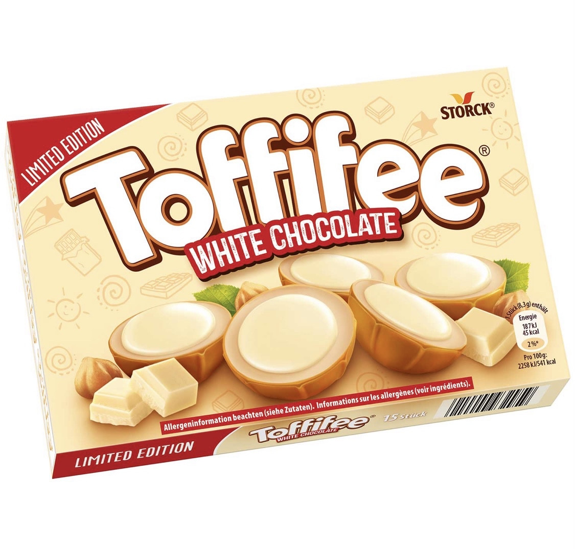 Toffifee Цукерки з білого шоколаду з карамеллю і цілим фундуком 125g, фото 1