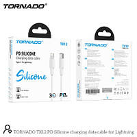 Кабель Tornado TX12 Type-c to Lightning Silicon cable PD 20W 3,0A White