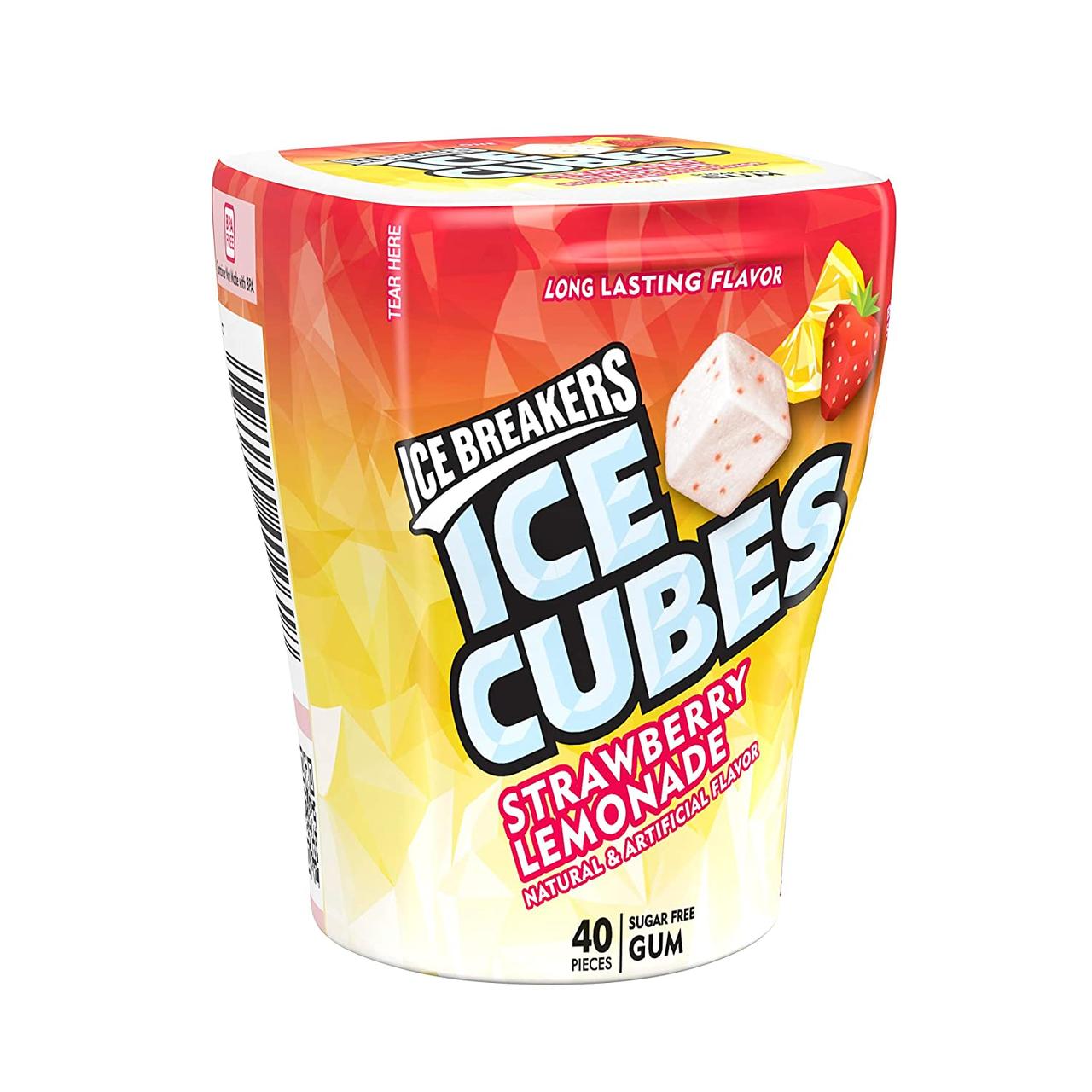 Жувальна гумка ICE BREAKERS ICE CUBES Полуничний лимонад (40 кубиків)