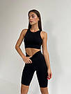 Жіночі шорти-велосипедки еластичні чорні, фото 5