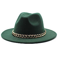 Шляпка-федора в зеленом цвете