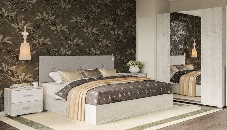 Спальня Ромбо 4Д артвуд світлий (Світ Меблів), фото 1