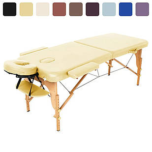 Масажний стіл дерев'яний 2-х сегментний RelaxLine Bali кушетка масажна для масажу Бежевий