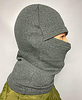 Балаклава маска утепленная тактическая теплая флисовая серая для ВСУ, Армейская маска балаклава для лица LM
