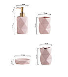 Набір аксесуарів керамічнийв ванну кімнату Bathlux, 4 предмети Рожевий, фото 2