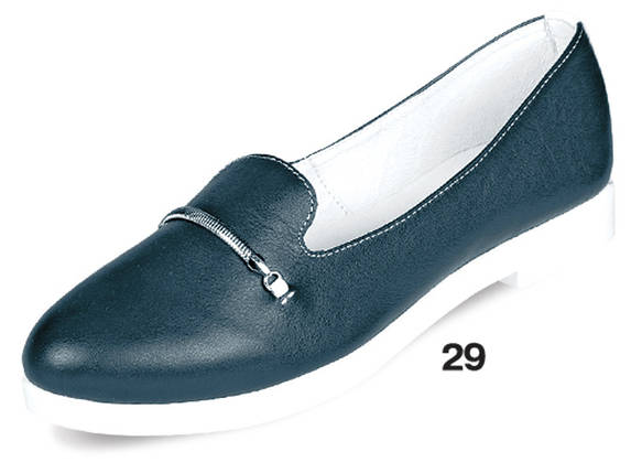 Туфлі жіночі шкіряні на білій підошві МЗС 21425(29) сині., фото 2