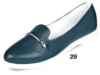 Туфли женские кожаные на белой подошве МИДА 21425(29) синие.