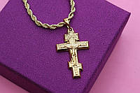 Крестик Xuping Jewelry православный с монограммой 3,2 см золотистый