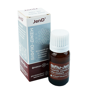 Біфлю-Джен, 10мл, фторуючий лак та герметик для дентинних канальців, Jendental