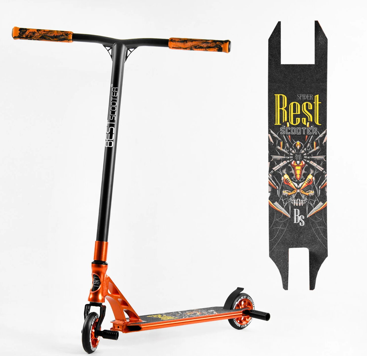 Самокат трюковий Best Scooter АНОДОВАНЕ покриття, алюм рама,  Помаранчевий 53880, фото 1