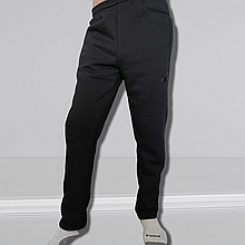 Штани теплі спортивні чоловічі на флісі розмір 48 прямі чорні