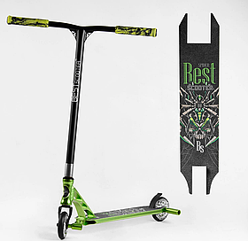 Самокат трюковий Best Scooter АНОДОВАНЕ покриття, алюм рама, Зелений 53442