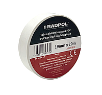Изолента белая Radpol 20 м 0,13х19мм t -10 +90°C PVC
