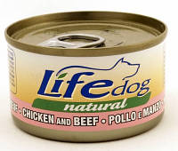 Консерва для собак класса холистик LifeDog fillets beef and chicken 90g, ЛайфКет 90гр Куриное филе с говядиной