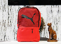 Модный красный рюкзак Puma, офисный ранец Puma, стильный городской рюкзак Puma для спорта.