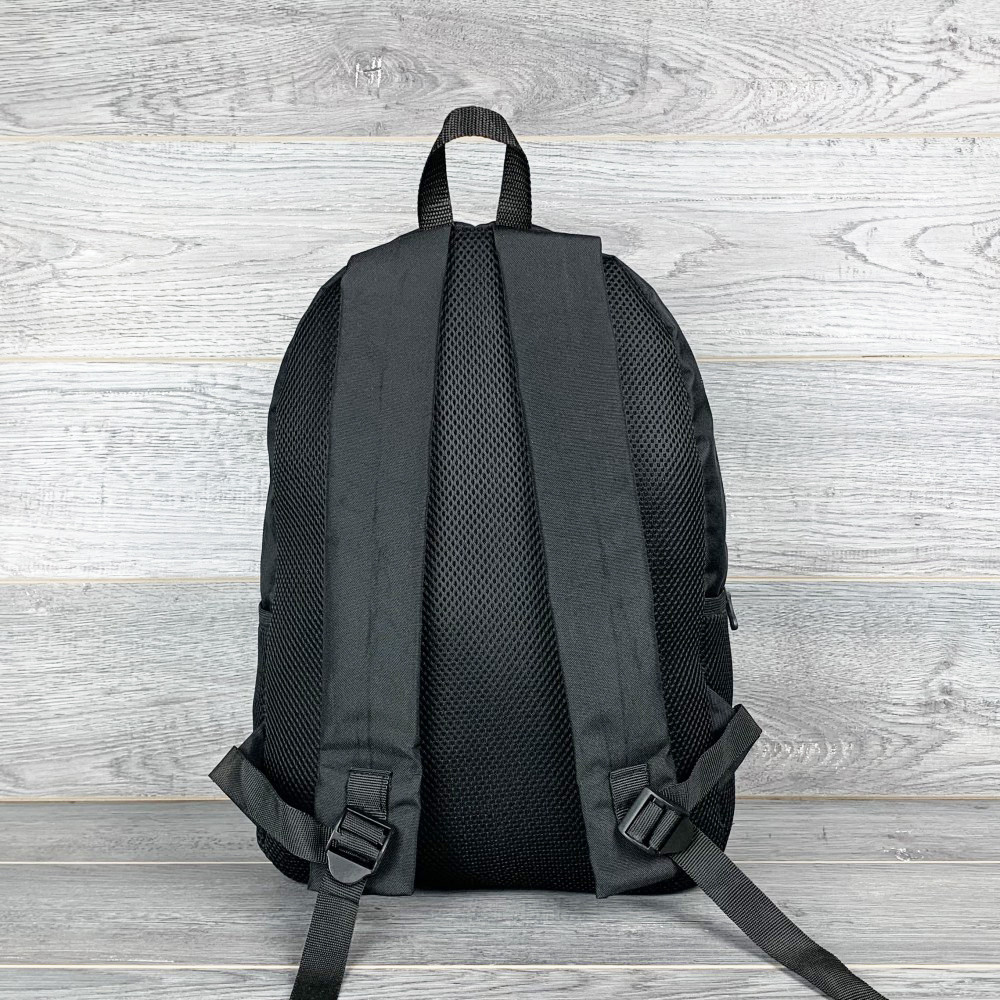 Черный городской рюкзак Cavlin Kein, из текстиля и эко-кожи, 39 * 28 * 14 см, молодежный прогулочный рюкзак - фото 5 - id-p1690109183