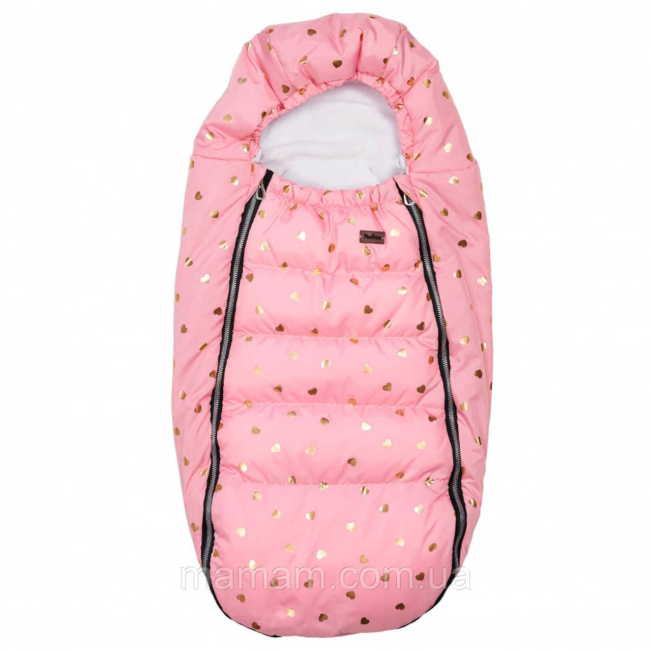 Зимний конверт в коляску Twins Voyage Pink Hearts, фото 1