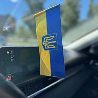 Автомобильный флажок внутренний двухсторонний Украины с гербом