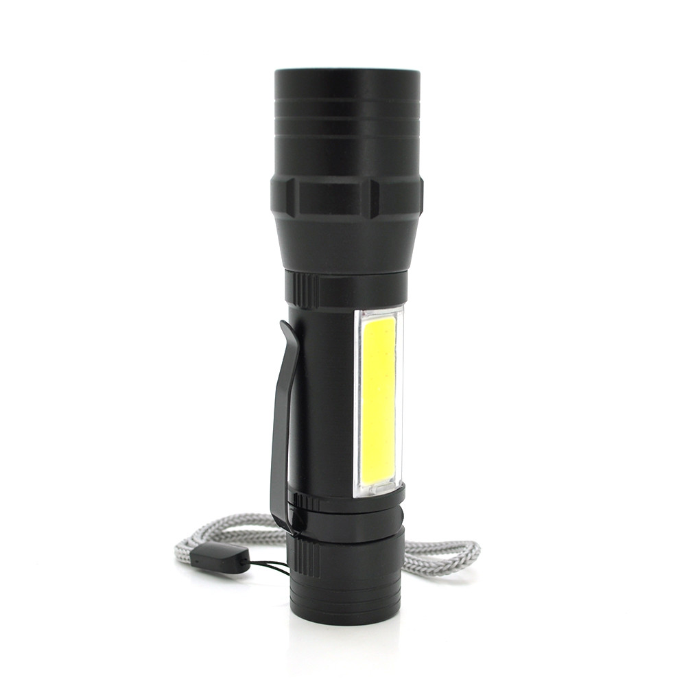 Ліхтарик Bailong BL-19, 3+1 режим, алюміній, вбудований акум, USB кабель, Box, фото 1